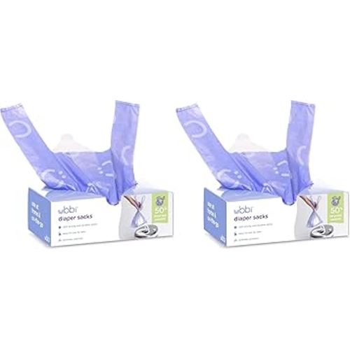 Ubbi Disposable Diaper Sacks, Lavender Scented, Easy-To-Tie Tabs, Diaper Disposal or Pet Waste Bags, 200 Count (Pack of 2)