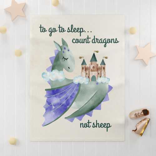 Dragon Baby Blanket, Baby Boy Dragon Nursery, Dragon Theme Nursery, To Go To Sleep Count Dragons Not Sheep, Shower Gift, Fantasy Nursery