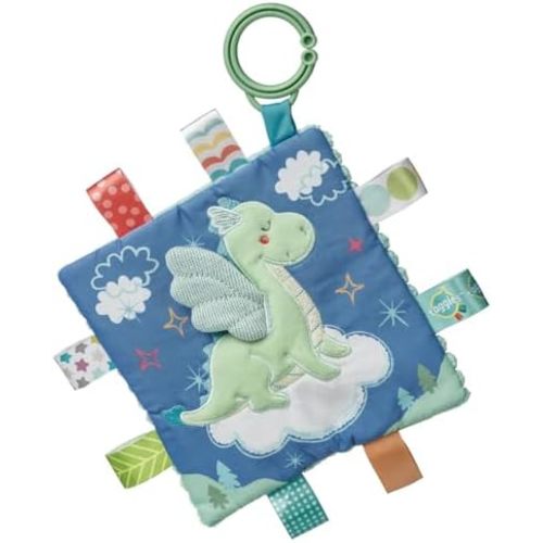 Taggies Crinkle Me Toy with Baby Paper & Squeaker with Sensory Tags, 6.5 x 6.5-inches, Drax Dragon