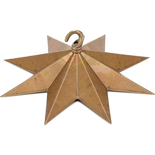 Stylor Whimsical Star Ceiling Hook for Hanging Planters - Celestial Witchy Brass Light Canopy Kit, Boho Vintage Gothic Room Decor, Antique Chandelier Mounting Kit (Small)