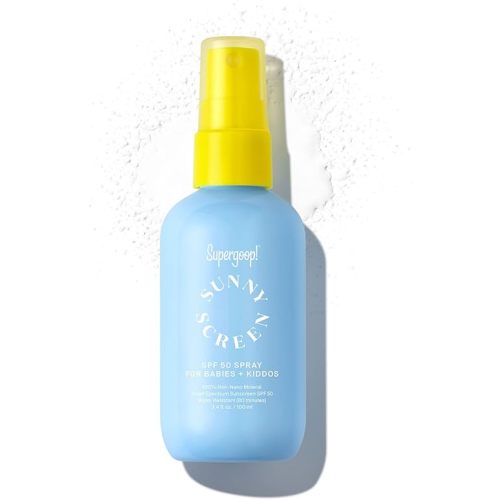 Supergoop! Sunnyscreen 100% Mineral Spray SPF 50, 3.4 fl oz - Face & Body Sunscreen for Babies & Kids - 100% Non-Nano Mineral Formula - Pediatrician Tested, Hypoallergenic, Fragrance & Silicone Free