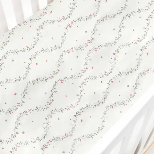 Botanical Berries Crib Sheet - Ivory