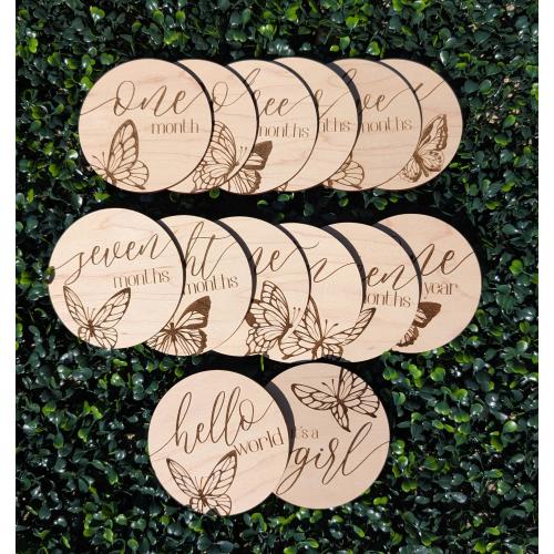 Butterfly Monthly Milestone Markers for Baby Girl