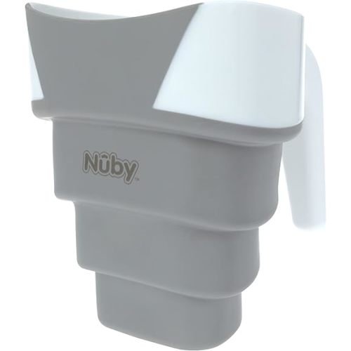 Nuby Collapsible Rinse Pail for Baby Bath Time - Collapsible Bucket with Easy Grip Handle to Rinse Baby Shampoo and Soap - Baby Essentials
