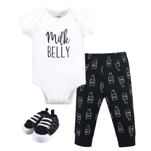 Little Treasure Unisex Baby Cotton Bodysuit, Pant and Shoe Set