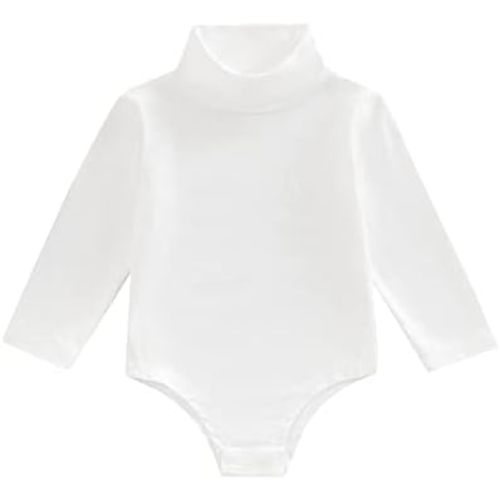 Gaono Newborn Baby Boy Girl Turtleneck Onesie Long Sleeve Basic Romper Solid Color Casual One Piece Bodysuit Fall Clothes
