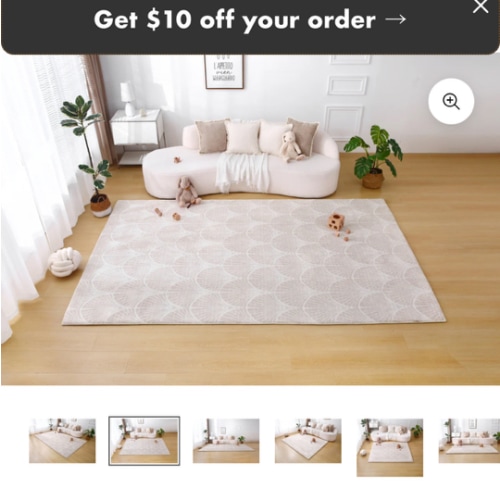 Plush Play Mat - Shell - Latte