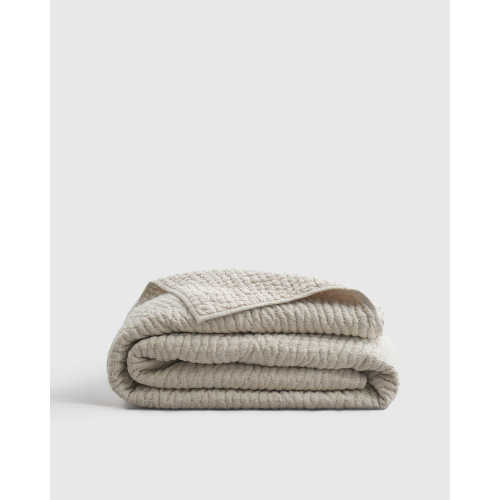 European Linen Cotton Stitch Quilt in Natural