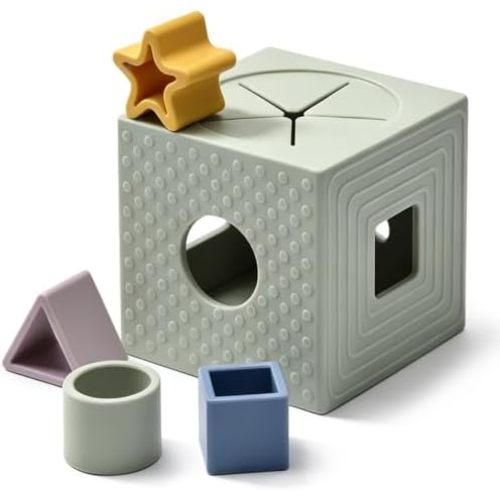 Mitico Silicone Shape Sorter for Babies 6M+, Montessori Sensory Sorting Box
