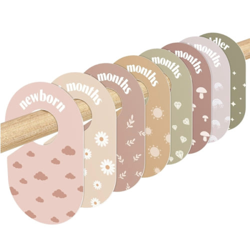 WSICSE Baby Closet Divider, Double-Sided Baby Clothes Organizer Nursery Decor Closet Dividers for baby Clothes 8 Designs from Newborn to 24 Month (Weather