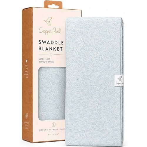 Copper Pearl Swaddle Blankets for Newborns | Soft Stretchy Receiving Blankets for Boys and Girls | Large 46 x 46 Inch Baby Blankets | Lightweight and Breathable Swaddles | Lennon