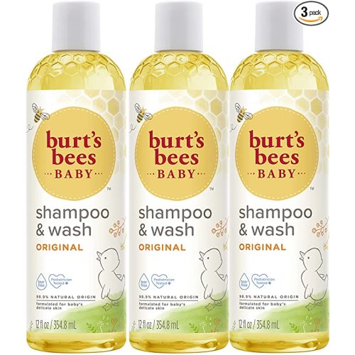 Burt's Bees Baby Shampoo & Wash, Original Tear Free Baby Soap - 12 Ounce Bottle - Pack of 3 - 12 Fl Oz (Pack of 3)