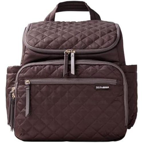 Skip Hop Diaper Bag Backpack: Forma, Multi-Function Baby Travel Bag with Changing Pad & Stroller Attachment, Chocolate