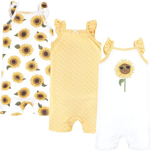 0-3M Hudson Baby Unisex Cotton Rompers