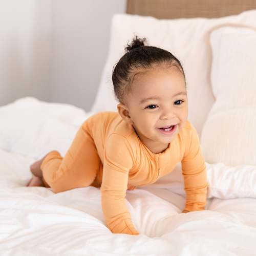 Larkspur Baby | Romper Pajamas | Convertible Footed Romper in Spiced Nutmeg