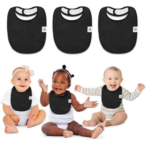 Premium 3-Pack Drool Bibs for Babies | Cotton, Multiple Snaps, Unisex, Giftable, Double Layer Teething Bibs