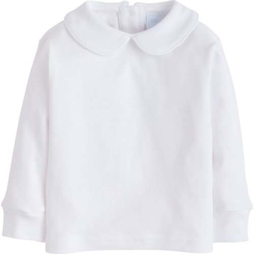 Piped Peter Pan Shirt, White - Little English | Maisonette