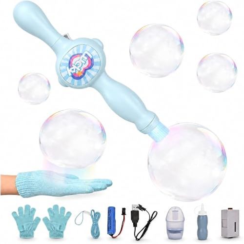 Fog Bubble Wand, Elastic Fog Bubble Machine for Kids, Blue