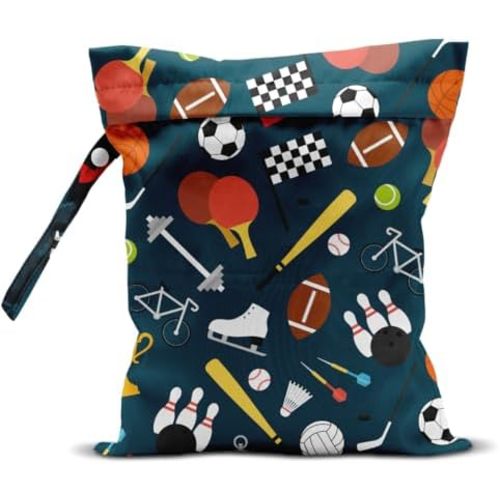 Wet Bag for Baby Swimsuit Kids Exercise Clothes Wet Dry Bag for Breast Pump Parts Diaper Bag Toiletries Daycare Organizer Beach Vacation Essentials Blue Sports Travel Laundry Bags