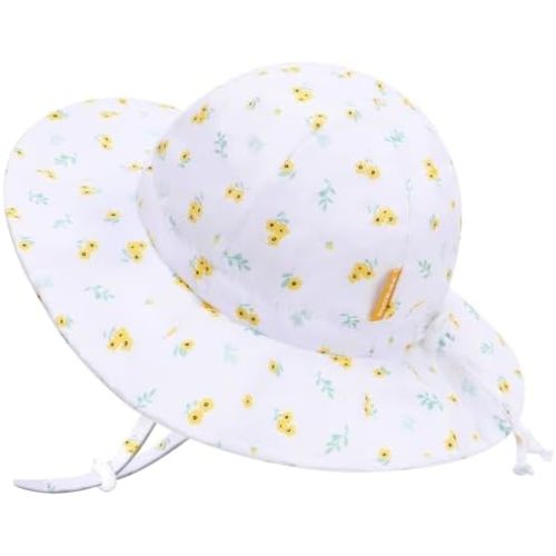 UPF 50+ Baby Bucket Hat - Wide Brim Sun Protection Beach Cap for Girls - Cute & Adjustable Toddler Hat