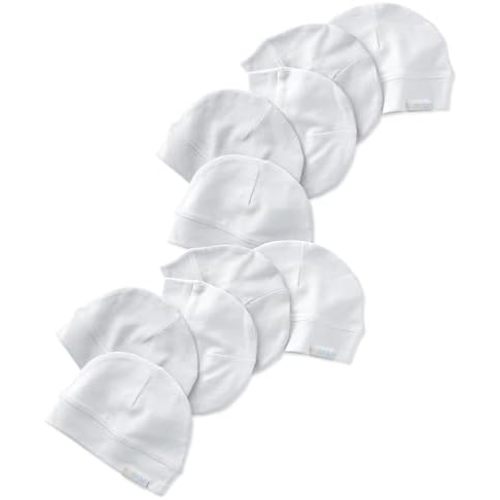 Charlie 10-Pack Caps 100% Organic Cotton Beanie Hats for Newborn and Baby Girls, Boys, Unisex​