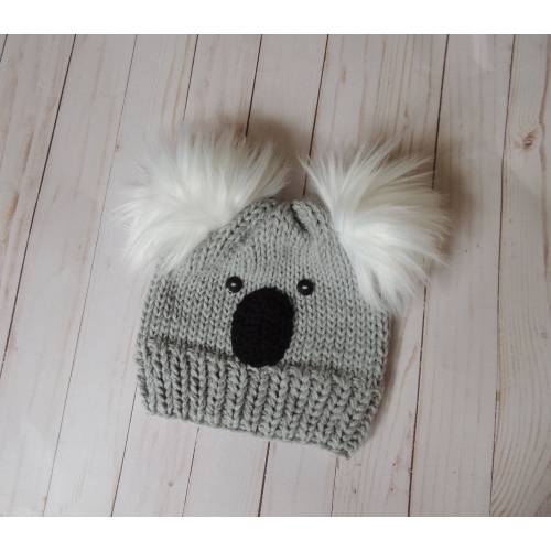 Knit Koala Beanie, Koala Hats, Koala Bear Beanie, Baby Koala Hat, Animal Hats, Children Hats, Baby Hats, Luv Beanies, Knit Hats, Photo Props