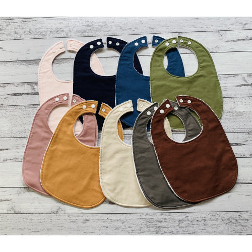 Cotton Baby Bib: Solid Color Dribble Bib, Australian Made