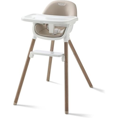 Graco Ready2Dine 4-in-1 Highchair, Portable High Chair with 4 Growing Stages, Foldable Baby High Chair, Toddler Feeding Seat, Youth Stool, and Big Kid Seat, Linden