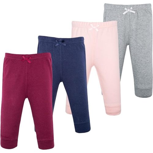 Hudson Baby Basics Unisex Baby Comfy Cotton Pants 4-Pack