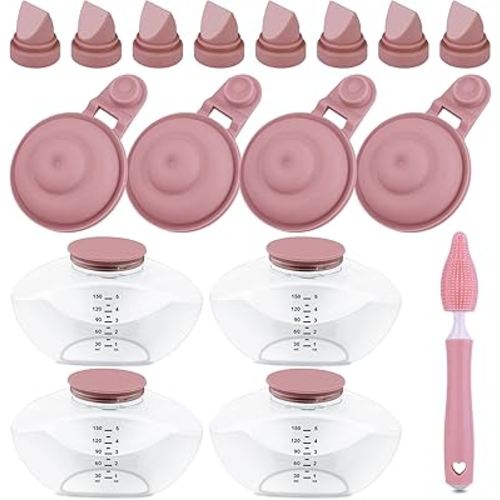 Replacement Parts Kit for Momcozy M9 Wearable Breast Pump – Includes 4pcs Breastmilk Container, 8pcs Duckbill Valves, 4pcs Membranes & Cleaning Brush, BPA-Free, Easy to Clean