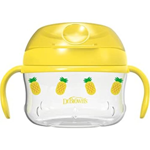 Dr. Brown's Toddler Snack Cups with Lids and Handles, BPA Free - Yellow,4 ounce