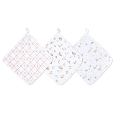 Country Floral Cotton Muslin Washcloths | aden + anais
