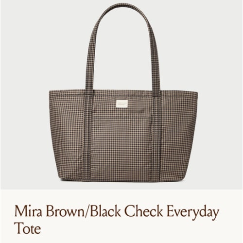 Mira Brown/Black Check Everyday Tote | Totes | Handbags