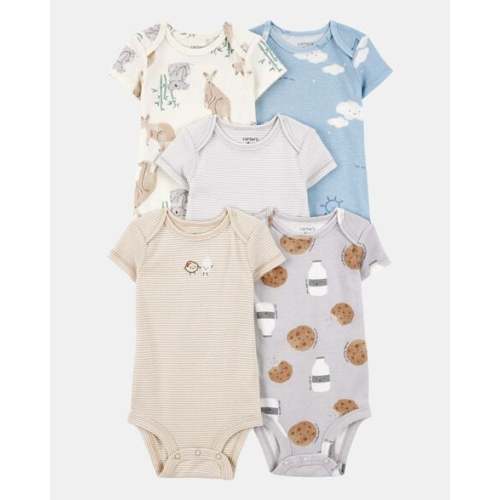 Baby Boy 5-Pack Kangaroo Cloud Short-Sleeve Bodysuits | Carter's