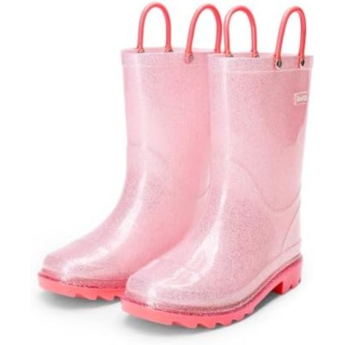 DREAM PAIRS Kids Glitter Rain Boots