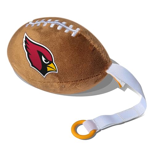 Arizona Cardinals Plush Football Pacifier Holder by Smilo - Officially Licensed NFL Soother Holder - Soft Plush Toy and Dummy Holder - Fits Any Pacifier - Stroller Accessory & Newborn Essential
