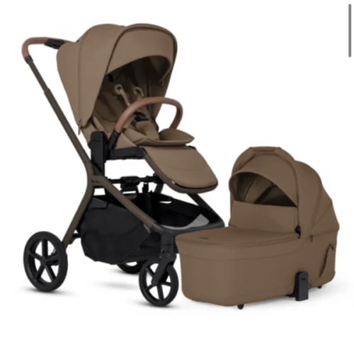 Silver Cross Breez Compact Stroller + Folding Bassinet Bundle  - Maple