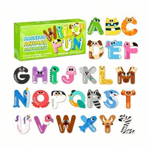 Joyfy Magnetic Letters, 26 Alphabet Fridge Magnets for Toddlers & Kids, Animal Educational Toys, Preschool ABC Spelling Learning Toys for Kids Infant