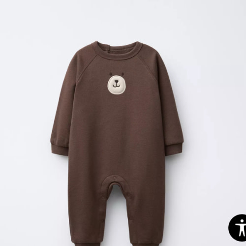 EMBROIDERED BEAR PLUSH JUMPSUIT - Brown | ZARA United States