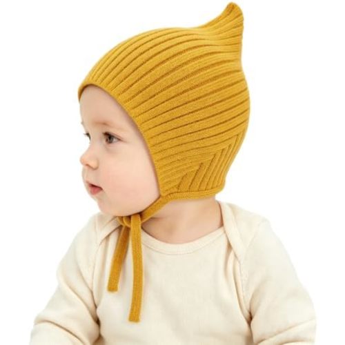 Baby Boys Hat Knitted Toddler Girls Winter Hats Windproof Strap