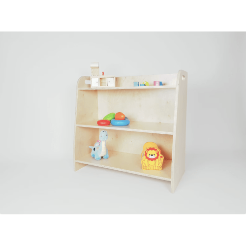 TRANSPARENT VARNISH 110CM WIDTH | montessori toy shelf, childrens storage, modern toy shelf, plywood shelf, kids shelf, plywood furniture