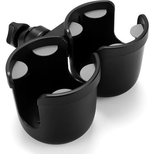Accmor Stroller Cup Holder, Universal Cup Holder for Uppababy Nuna Doona Strollers, Double Bottle Holder for Stroller, Bike, Wheelchair, Walker, Scooter