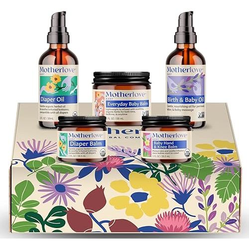 Motherlove Baby Body Care Gift Box—Clean Body Care for Newborns, Infants, & Toddlers—Baby Shower Gift & Nursery Essential
