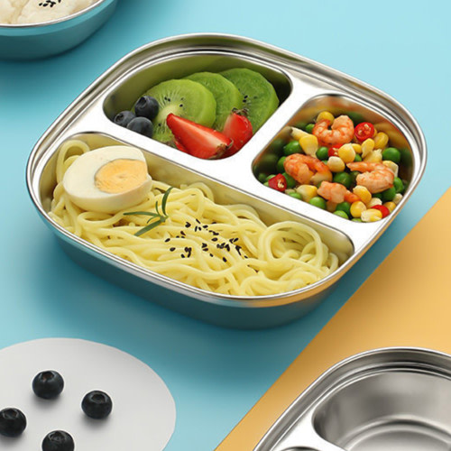 Stainless Steel Divided Kids Plates,Indestructible Dinner Plates For Kids,Cute Shape Divided Plates For Picky Eaters,Lunch,Camping