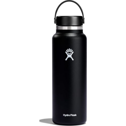 Hydro Flask Water Bottle - Insulated Stainless Steel - Wide Mouth Flex Lid, Non Spill, Leakproof and Refillable in 40 Oz