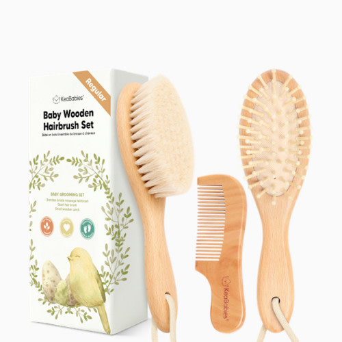 Baby Hairbrush Set - Walnut