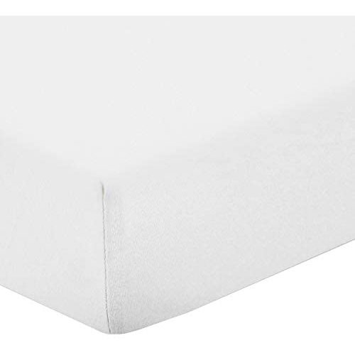 Organic Crib Sheet for Boy or Girl, 100% Organic Cotton, Fitted Baby Crib Sheet Breathable and Soft for Standard Crib (28" X 52") and Toddler Mattresses, Nursery Bedding White Crib Sheet
