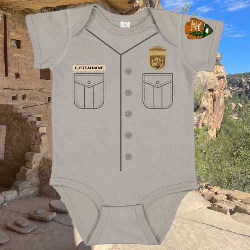 CUSTOM Park Ranger Uniform Onesie, Park Ranger Bodysuit, Junior Ranger Onesie, National Park Onesie, Custom Name Onesie, Custom Bodysuit