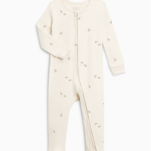 Peyton Zipper Sleeper | Duck/Oat + chai