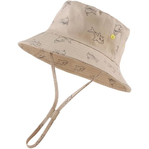 Toddler Boy Sun Hat Summer Baby Bucket Hat Infant Boys Beach Cap UPF 50+ Kids Sun Protection Hat